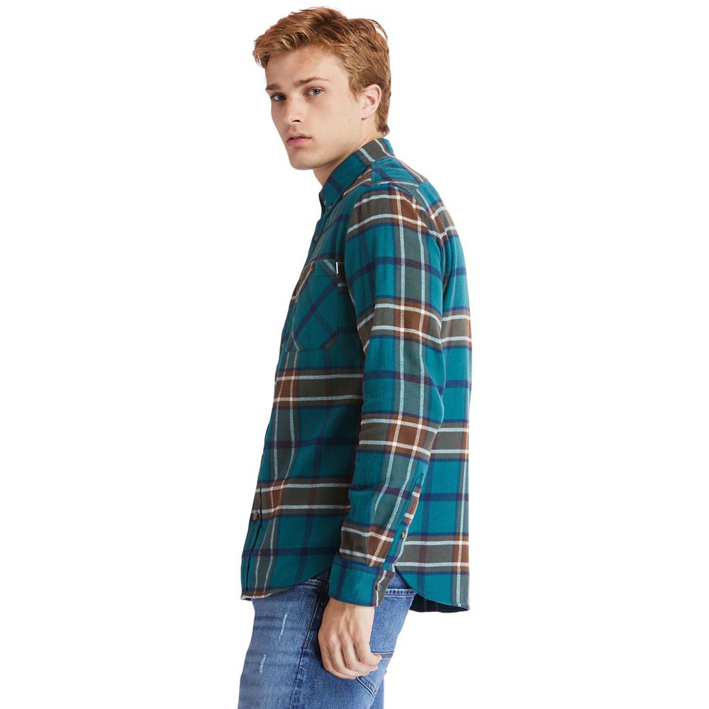 Camasi Timberland Barbati Albastri - Back River Heavy Flannel Check - Romania - ESXOIZ047